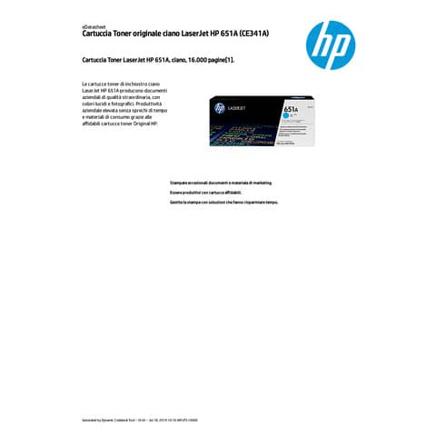 Toner 651A HP ciano standard CE341A